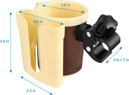 Stroller Cup Holder with Phone Keys Holder, 3-in-1 Universal Cup Holder, Drinks Bottle Holder for Stroller, Bike, Wheelchair, Walker, Scooter