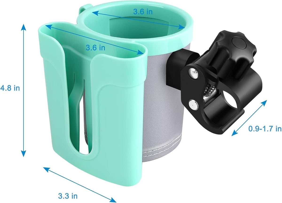 Stroller Cup Holder with Phone Keys Holder, 3-in-1 Universal Cup Holder, Drinks Bottle Holder for Stroller, Bike, Wheelchair, Walker, Scooter