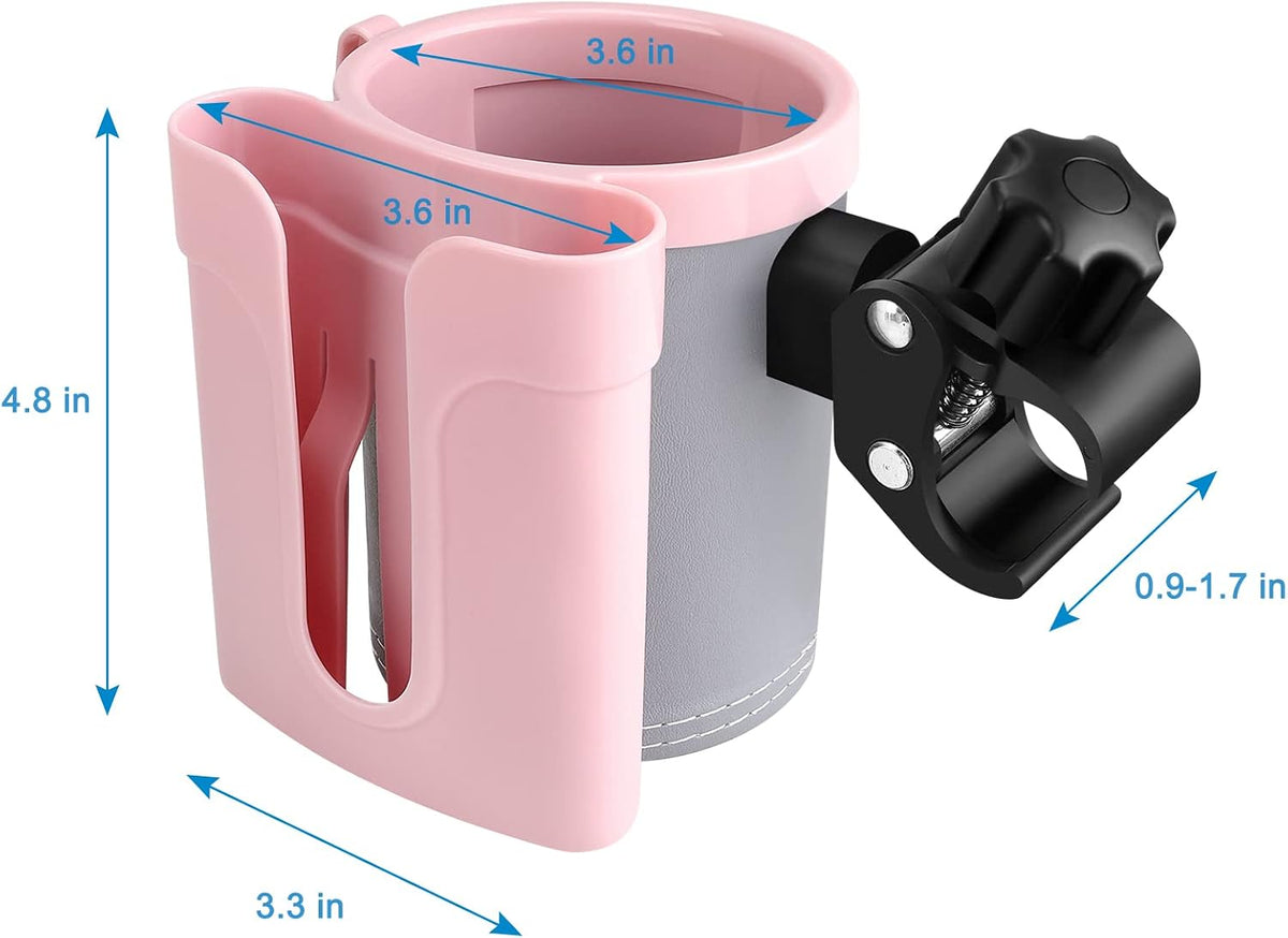 Stroller Cup Holder with Phone Keys Holder, 3-in-1 Universal Cup Holder, Drinks Bottle Holder for Stroller, Bike, Wheelchair, Walker, Scooter