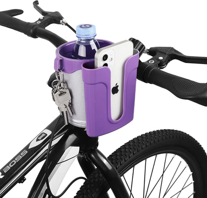 Stroller Cup Holder with Phone Keys Holder, 3-in-1 Universal Cup Holder, Drinks Bottle Holder for Stroller, Bike, Wheelchair, Walker, Scooter
