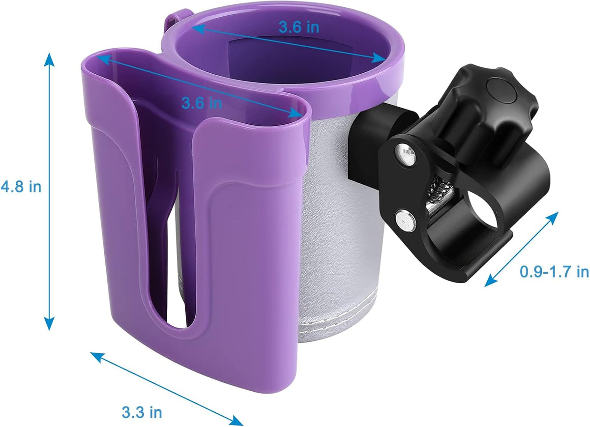 Stroller Cup Holder with Phone Keys Holder, 3-in-1 Universal Cup Holder, Drinks Bottle Holder for Stroller, Bike, Wheelchair, Walker, Scooter