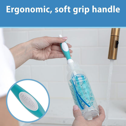 Deluxe Baby Bottle Cleaning Brush with Vent Brush, 1-Pack + Anti-Colic Options+ Vent/Reservoir Cleaning Brushes, BPA-Free, Blue, 5 Count
