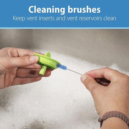 Deluxe Baby Bottle Cleaning Brush with Vent Brush, 1-Pack + Anti-Colic Options+ Vent/Reservoir Cleaning Brushes, BPA-Free, Blue, 5 Count