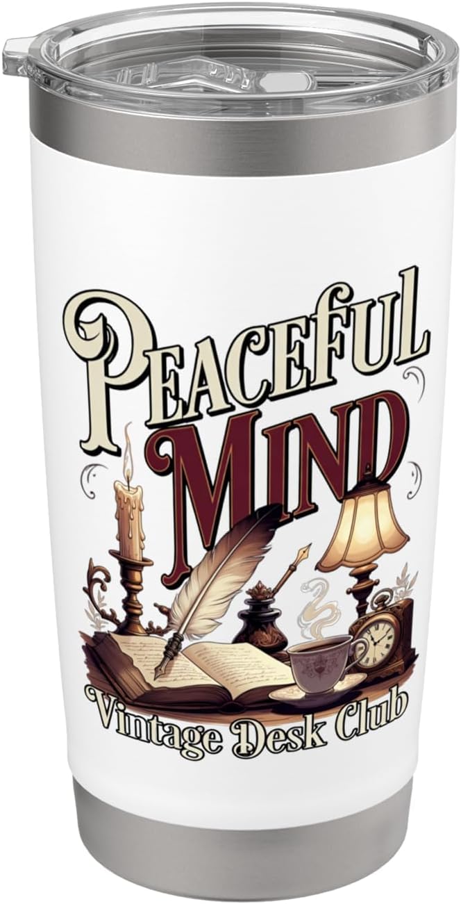 Peaceful Vintage Desk Aesthetic Stainless Steel Insulated Tumbler
