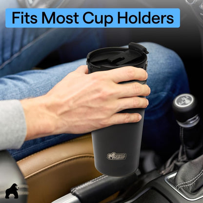 304 Stainless Steel Double Insulated Travel Coffee Mug, Leakproof Lid with Smooth Sip Top, Prevent Spills, Dent & Rust Resistant Reusable Tumbler Cup, Thermal Mugs for Drinks, 20oz, Black