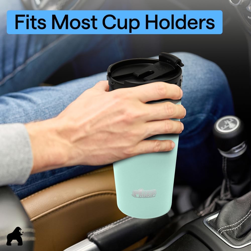 304 Stainless Steel Double Insulated Travel Coffee Mug, Leakproof Lid with Smooth Sip Top, Prevent Spills, Dent & Rust Resistant Reusable Tumbler Cup, Thermal Mugs for Drinks, 20oz, Black