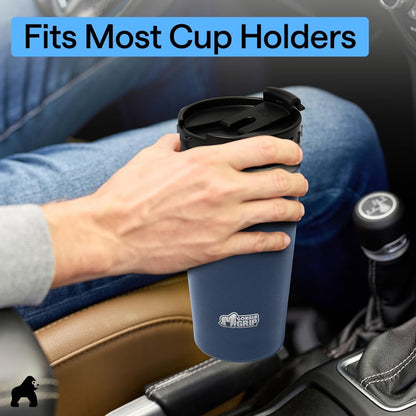 304 Stainless Steel Double Insulated Travel Coffee Mug, Leakproof Lid with Smooth Sip Top, Prevent Spills, Dent & Rust Resistant Reusable Tumbler Cup, Thermal Mugs for Drinks, 20oz, Black