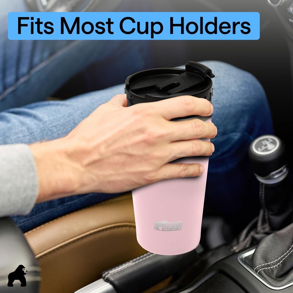 304 Stainless Steel Double Insulated Travel Coffee Mug, Leakproof Lid with Smooth Sip Top, Prevent Spills, Dent & Rust Resistant Reusable Tumbler Cup, Thermal Mugs for Drinks, 20oz, Black