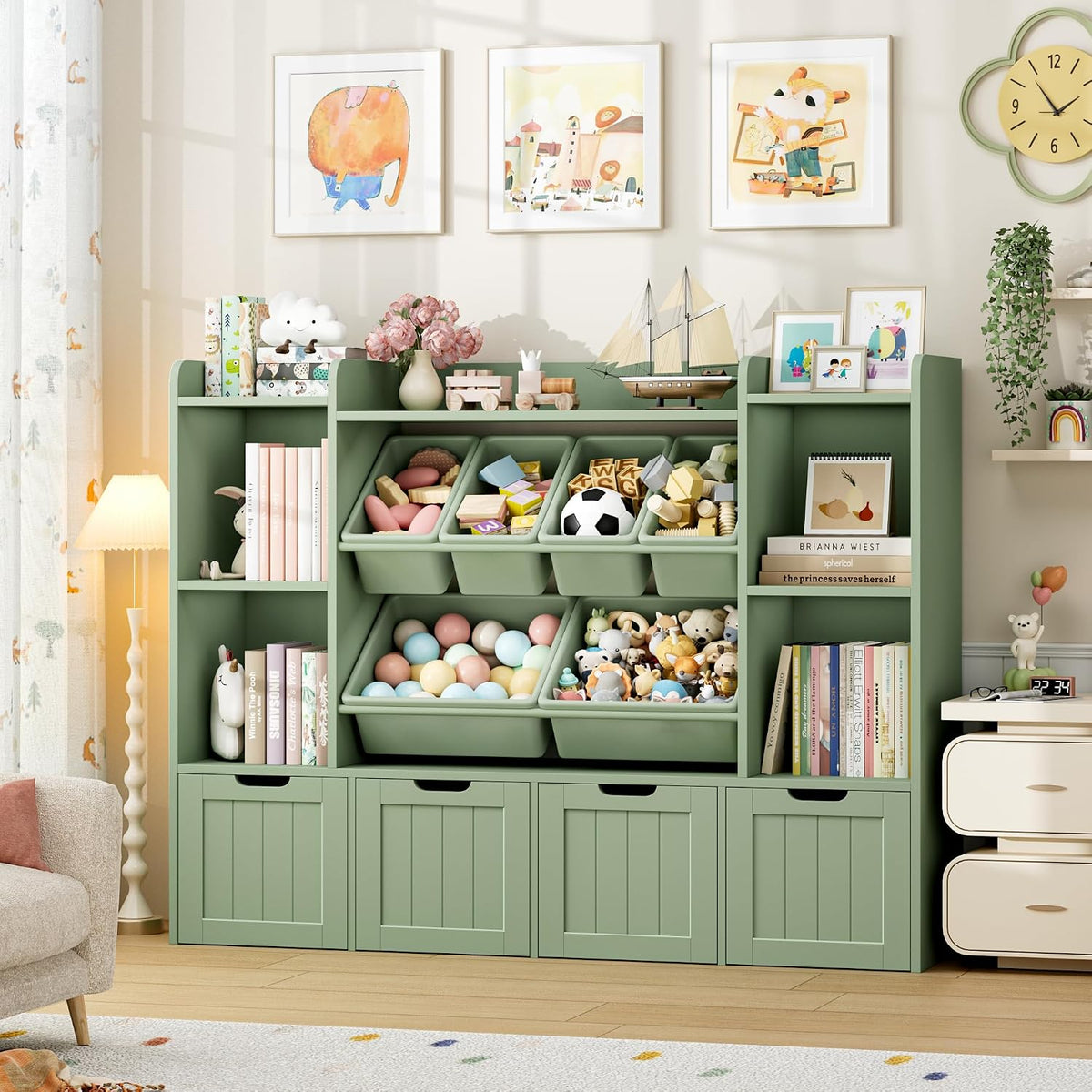 Toy Storage Organizer with Movable Drawer Toy Organizer for Kids