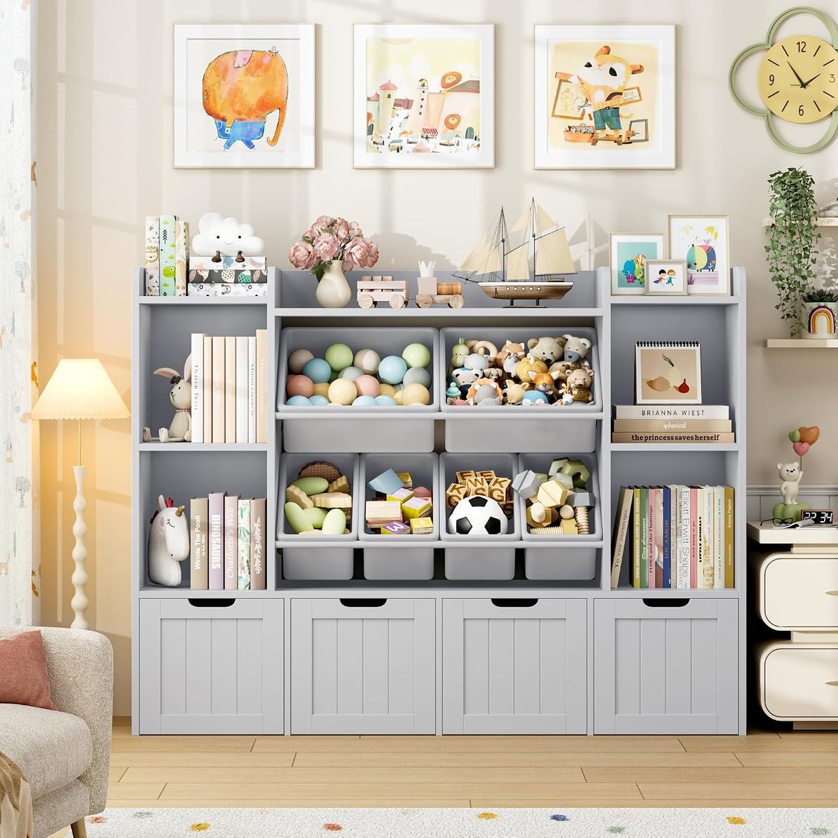 Toy Storage Organizer with Movable Drawer Toy Organizer for Kids