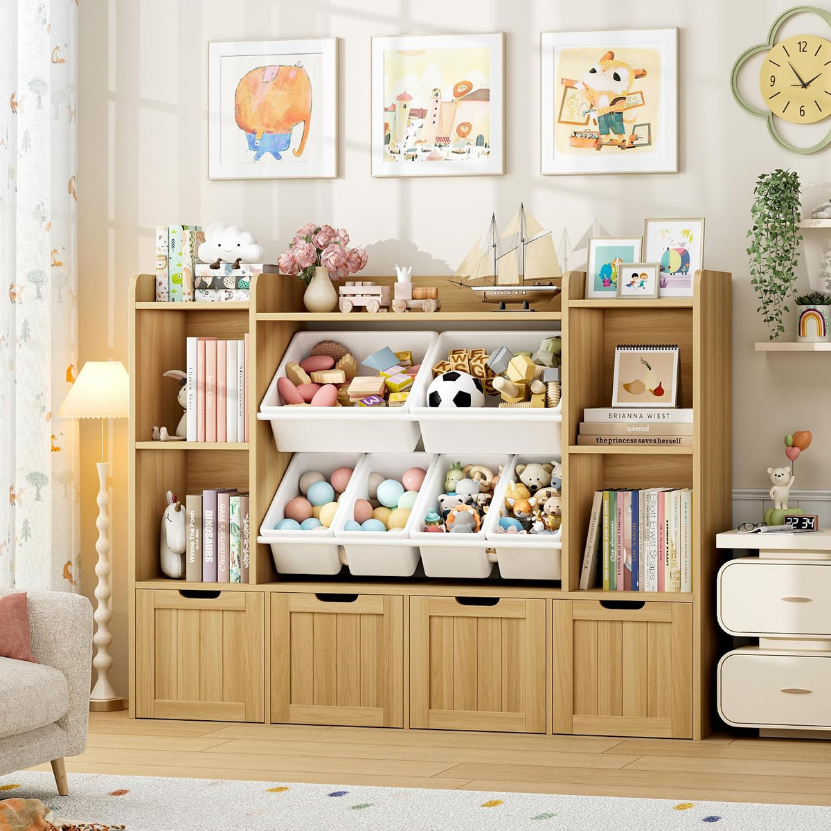 Toy Storage Organizer with Movable Drawer Toy Organizer for Kids