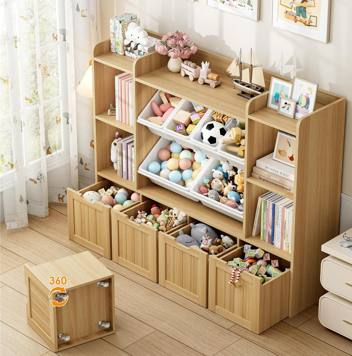 Toy Storage Organizer with Movable Drawer Toy Organizer for Kids