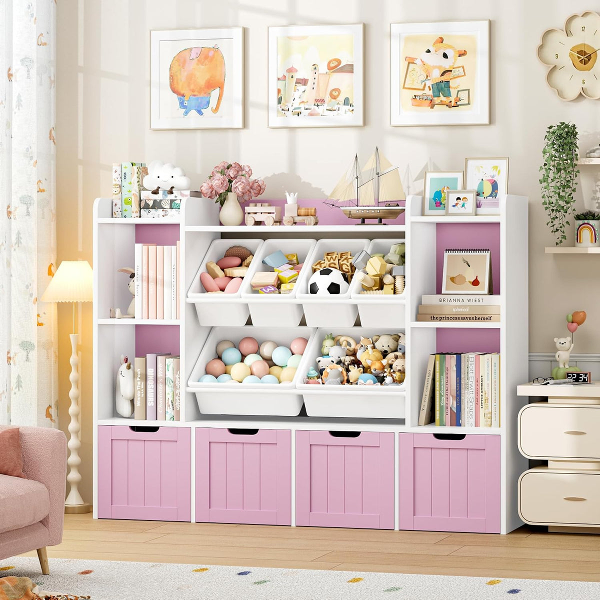 Toy Storage Organizer with Movable Drawer Toy Organizer for Kids