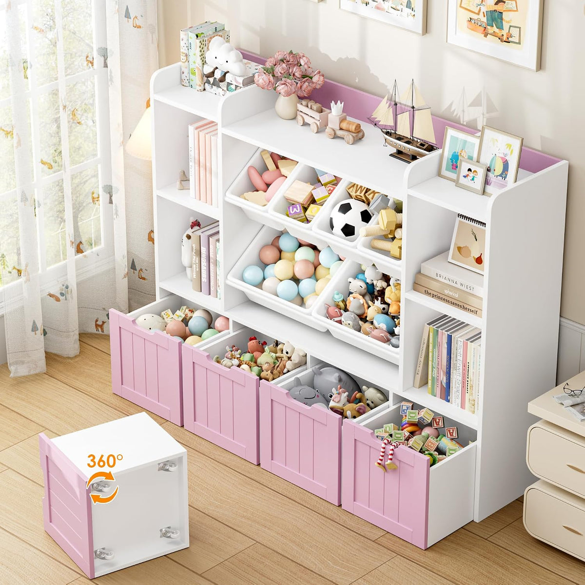 Toy Storage Organizer with Movable Drawer Toy Organizer for Kids