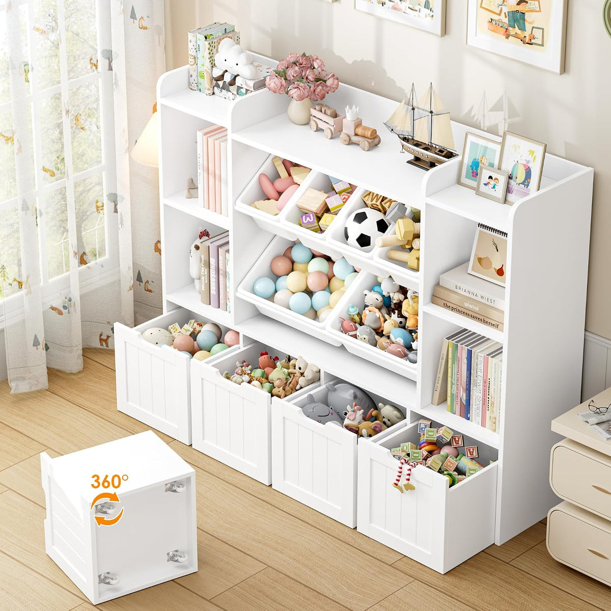 Toy Storage Organizer with Movable Drawer Toy Organizer for Kids