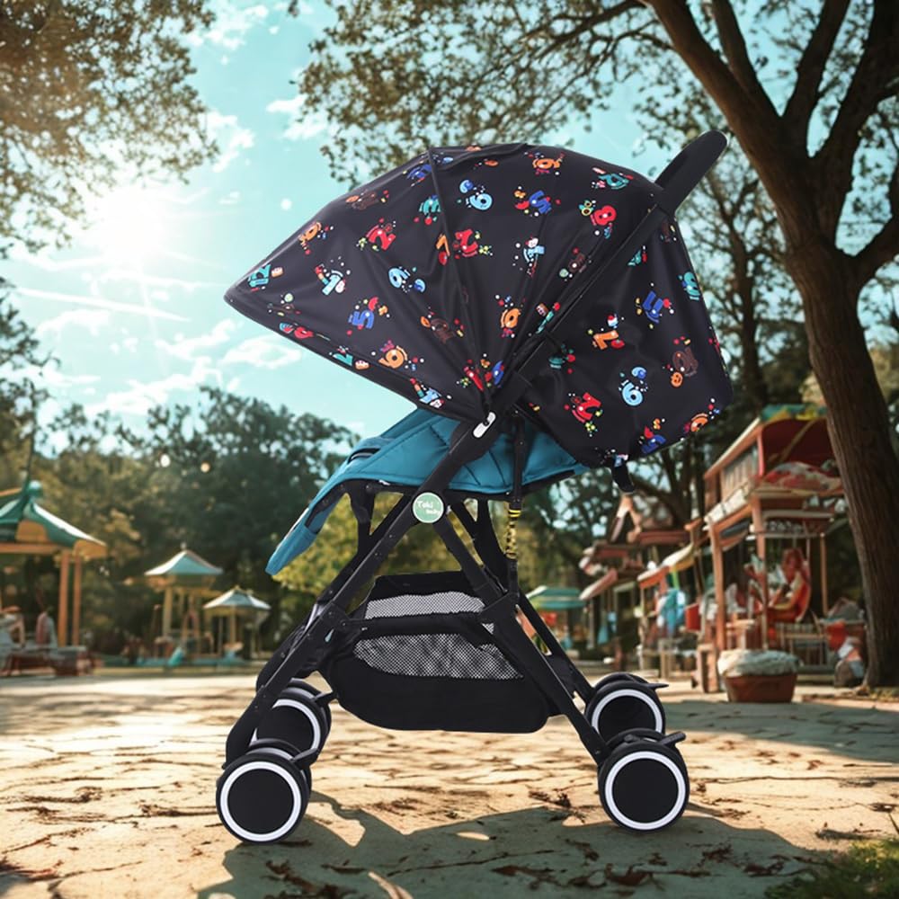 Baby Stroller Sun Shade - Waterproof UPF50+ Blackout Cover | Lightweight Lycra with Ventilated Mesh | Fits Infant Car Seat, Buggy, Bassinet, Carrycot, Numbers