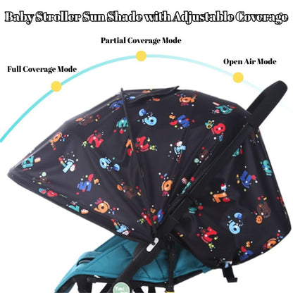 Baby Stroller Sun Shade - Waterproof UPF50+ Blackout Cover | Lightweight Lycra with Ventilated Mesh | Fits Infant Car Seat, Buggy, Bassinet, Carrycot, Numbers