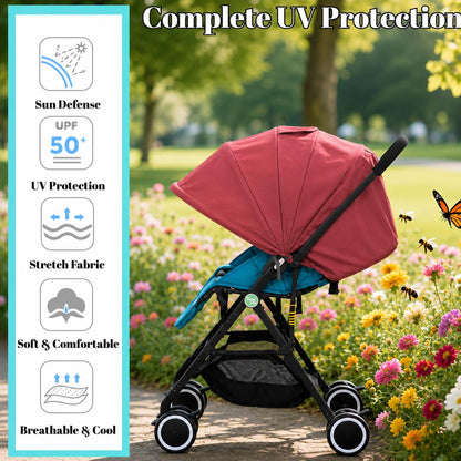 Baby Stroller Sun Shade - Waterproof UPF50+ Blackout Cover | Lightweight Lycra with Ventilated Mesh | Fits Infant Car Seat, Buggy, Bassinet, Carrycot, Numbers