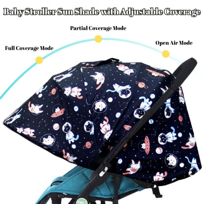 Baby Stroller Sun Shade - Waterproof UPF50+ Blackout Cover | Lightweight Lycra with Ventilated Mesh | Fits Infant Car Seat, Buggy, Bassinet, Carrycot, Numbers