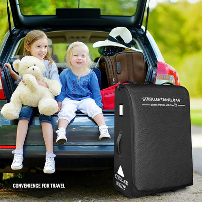 Padded Stroller Travel Bag for Airplane with Wheels