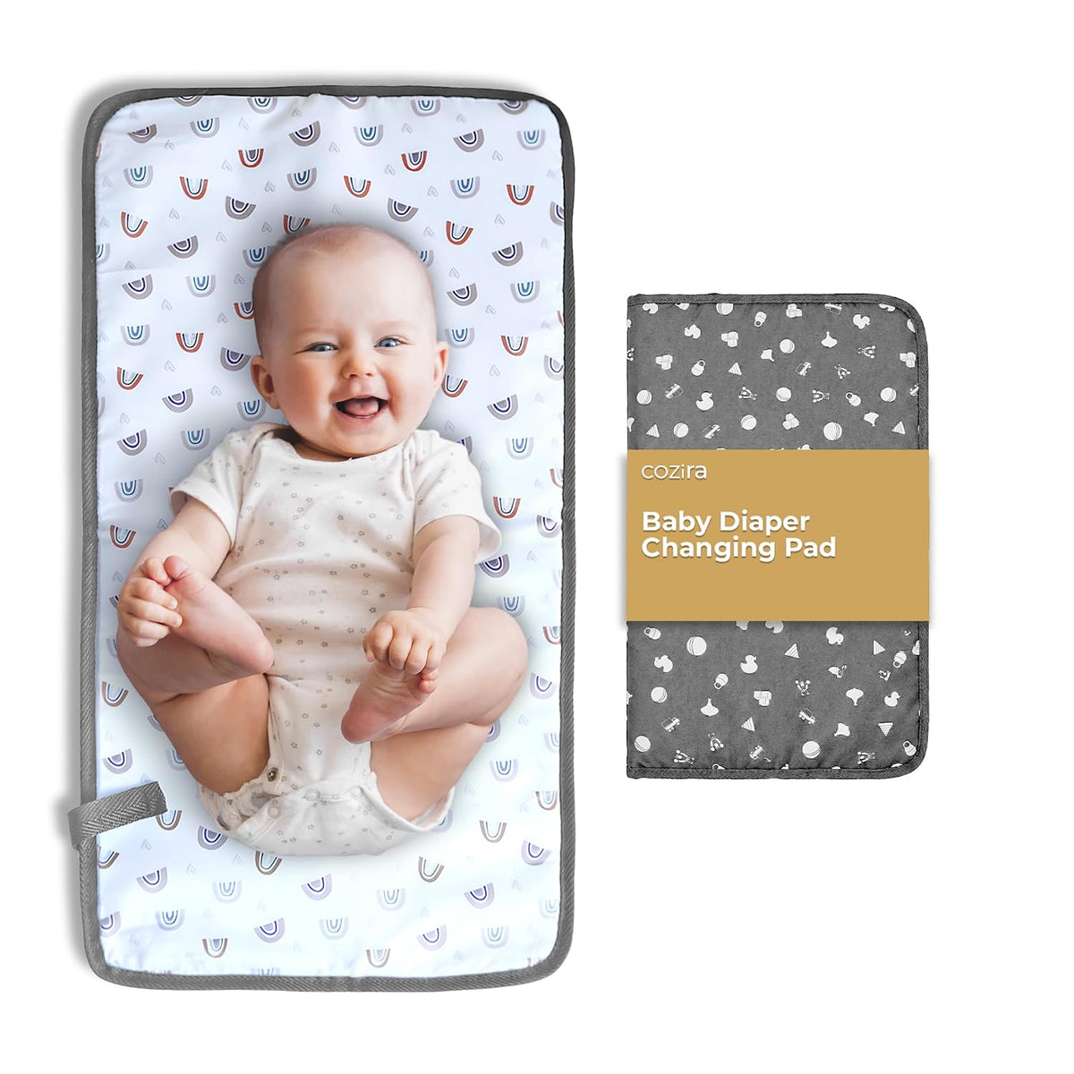 Waterproof Baby Changing Pad Liners - 3 Layer Quilted Absorbent Diaper Changing Mat - Reusable Washable Changing Table Pad - 13.8 x 23.2 Inch - Grey