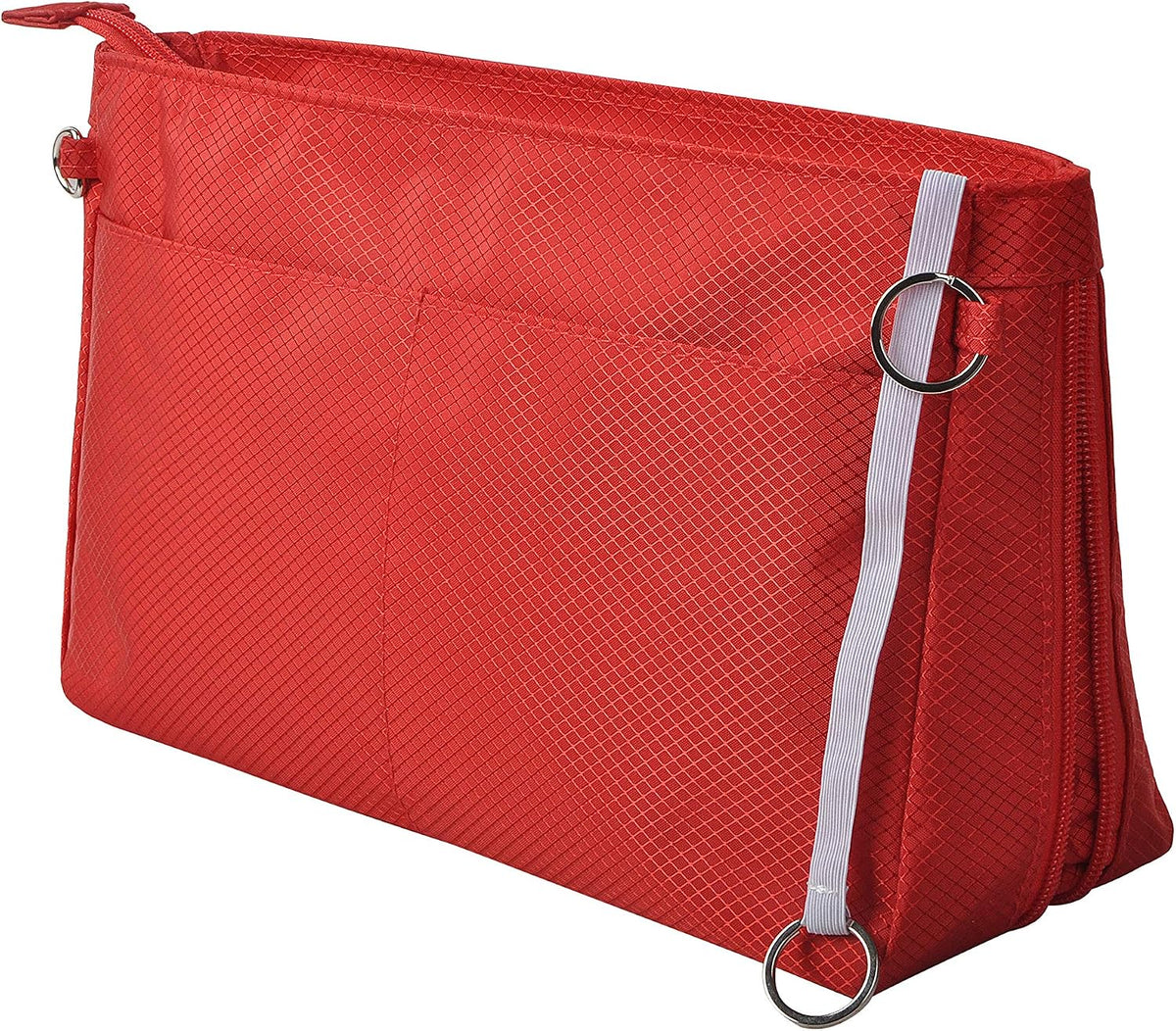 Expandable Nylon Handbag Purse Organizer Insert Liner Shaper Bag in Bag Beige Grey XLarge