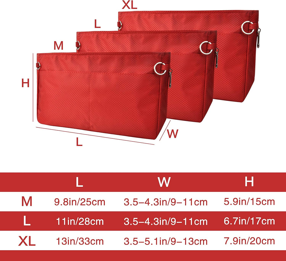 Expandable Nylon Handbag Purse Organizer Insert Liner Shaper Bag in Bag Beige Grey XLarge