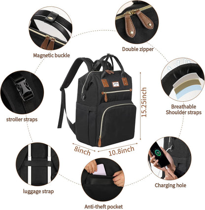 Diaper Bag Backpack: Tote Baby Bag for Boy and Girl, Large Mommy Bag Insulated Pockets Charger Holes for Men and Women, Nappy Bag for Baby Airplane Traveing Beige khaki