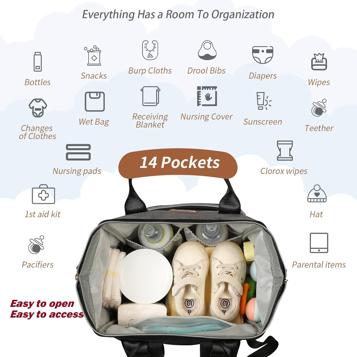 Diaper Bag Backpack: Tote Baby Bag for Boy and Girl, Large Mommy Bag Insulated Pockets Charger Holes for Men and Women, Nappy Bag for Baby Airplane Traveing Beige khaki