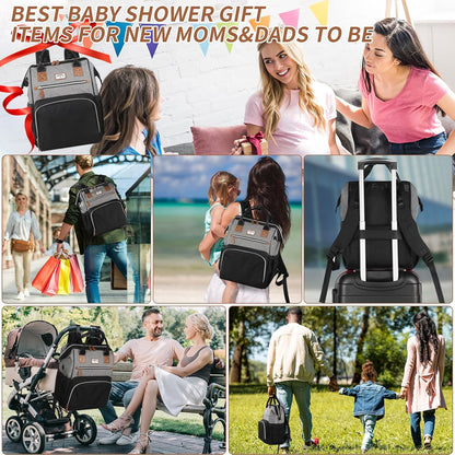 Diaper Bag Backpack: Tote Baby Bag for Boy and Girl, Large Mommy Bag Insulated Pockets Charger Holes for Men and Women, Nappy Bag for Baby Airplane Traveing Beige khaki