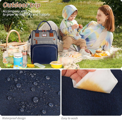 Diaper Bag Backpack: Tote Baby Bag for Boy and Girl, Large Mommy Bag Insulated Pockets Charger Holes for Men and Women, Nappy Bag for Baby Airplane Traveing Beige khaki