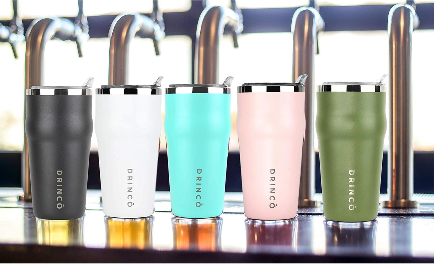 20oz Stainless Steel Tumbler, Vacuum Insulated Tumbler Pint Glass Beer Mug with Built-in Bottle Opener, THOR (20oz Beer Tumbler, Pale Pink)