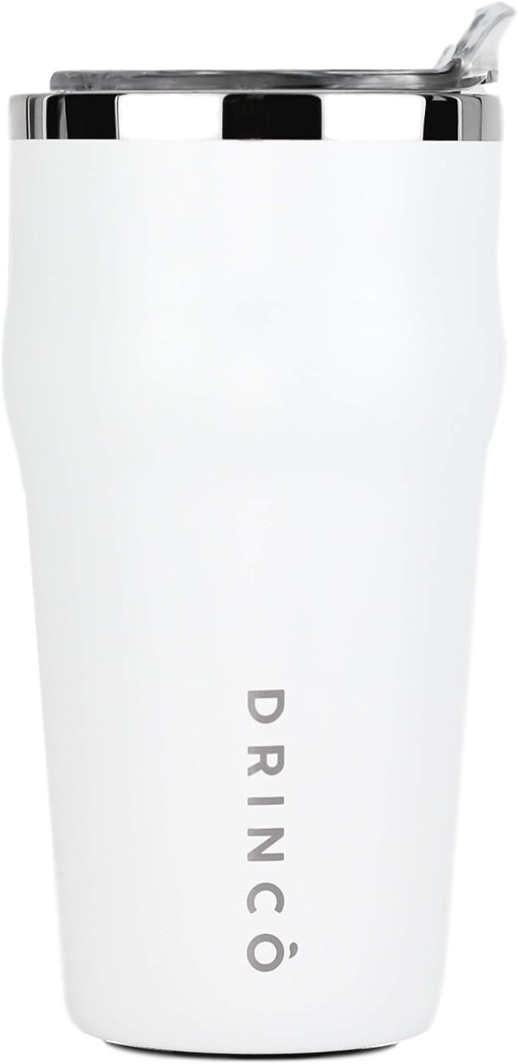 20oz Stainless Steel Tumbler, Vacuum Insulated Tumbler Pint Glass Beer Mug with Built-in Bottle Opener, THOR (20oz Beer Tumbler, Pale Pink)
