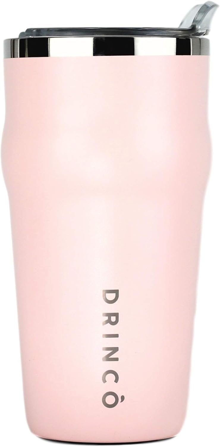 20oz Stainless Steel Tumbler, Vacuum Insulated Tumbler Pint Glass Beer Mug with Built-in Bottle Opener, THOR (20oz Beer Tumbler, Pale Pink)