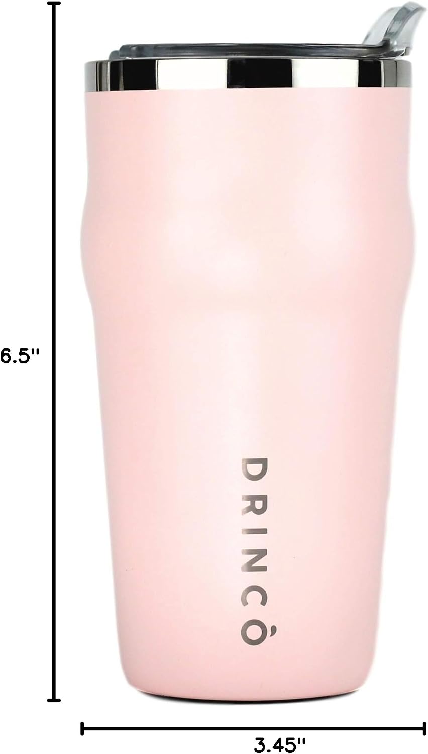 20oz Stainless Steel Tumbler, Vacuum Insulated Tumbler Pint Glass Beer Mug with Built-in Bottle Opener, THOR (20oz Beer Tumbler, Pale Pink)