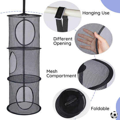 Hanging Stuffed Animals Storage, 2 Pack Mesh Plush Storage, 3-Tier