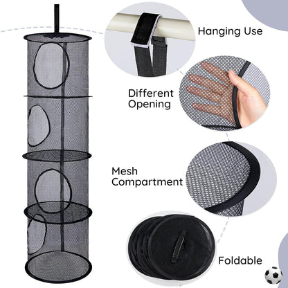 Hanging Stuffed Animals Storage, 2 Pack Mesh Plush Storage, 3-Tier
