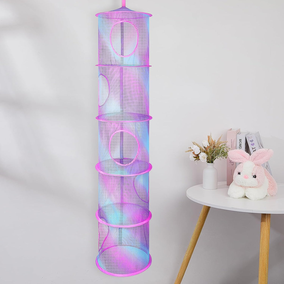 Hanging Stuffed Animals Storage, 2 Pack Mesh Plush Storage, 3-Tier