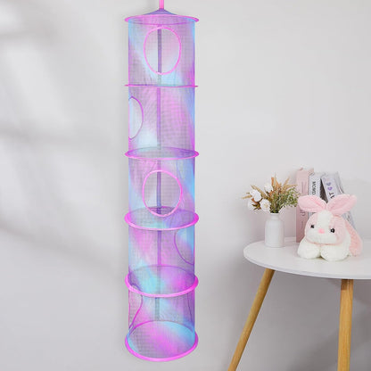 Hanging Stuffed Animals Storage, 2 Pack Mesh Plush Storage, 3-Tier