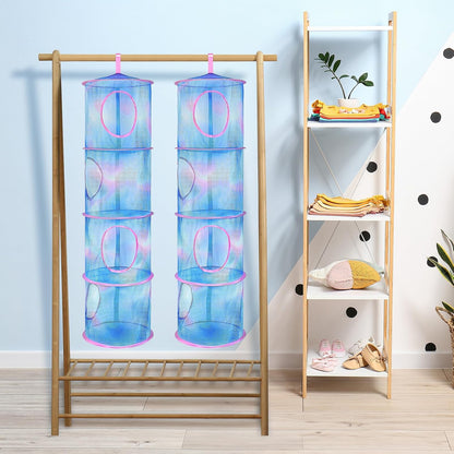 Hanging Stuffed Animals Storage, 2 Pack Mesh Plush Storage, 3-Tier