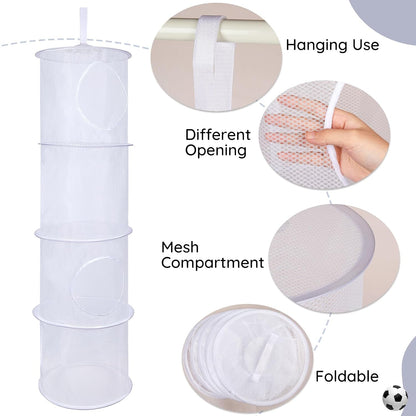 Hanging Stuffed Animals Storage, 2 Pack Mesh Plush Storage, 3-Tier
