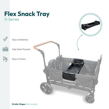 X Series Snack Tray for X4 Stroller Wagon with Flip-Out Cup Holders to Maximize Space, Easy Install (X4 Wagon Stroller Compatible ONLY)