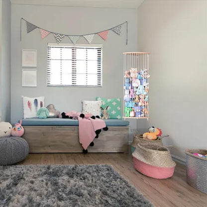 Stuffed Animal Storage, Wood Corner Plushies Storage, Toy Holder Organizer Shelf for Nursery Play Room Bedroom Kid Room,Wall-Mounted Shelf for Kids