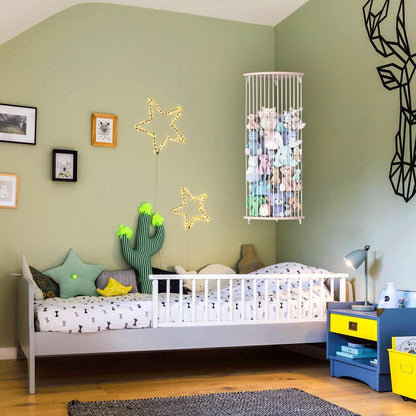 Stuffed Animal Storage, Wood Corner Plushies Storage, Toy Holder Organizer Shelf for Nursery Play Room Bedroom Kid Room,Wall-Mounted Shelf for Kids