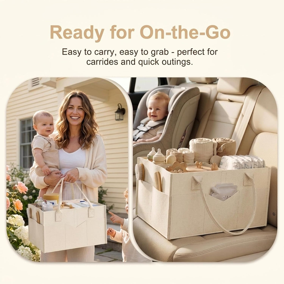3 Tier Baby Diaper Caddy Organizer Cart with Detachable Dividers and Wheels