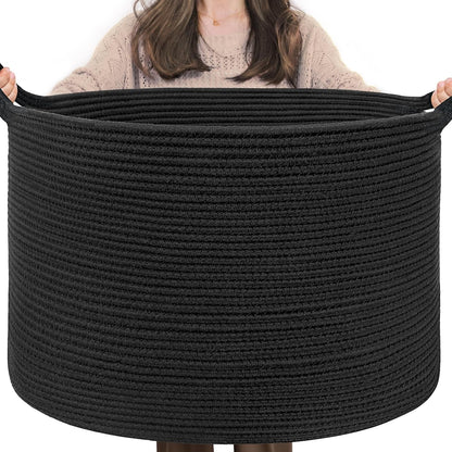 XXXLarge Woven Rope Blanket Basket Living Room Pink, 90L