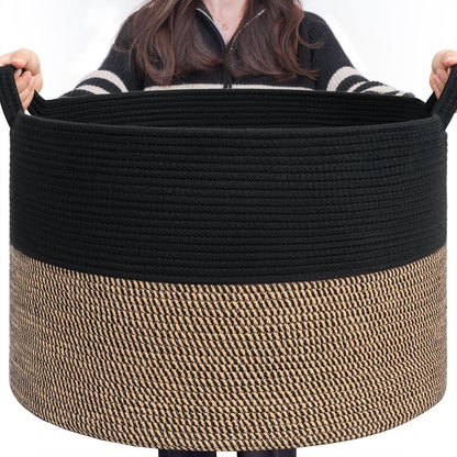 XXXLarge Woven Rope Blanket Basket Living Room Pink, 90L