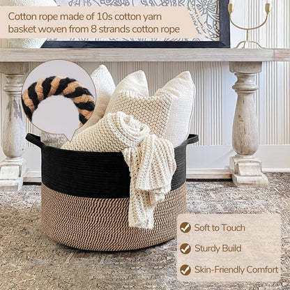 XXXLarge Woven Rope Blanket Basket Living Room Pink, 90L