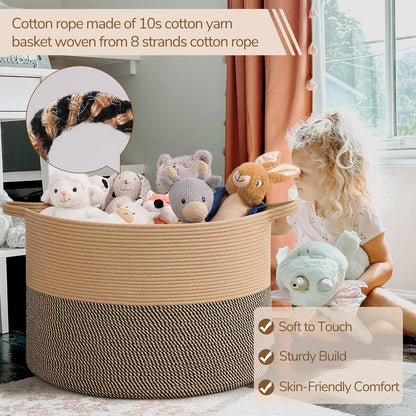 XXXLarge Woven Rope Blanket Basket Living Room Pink, 90L