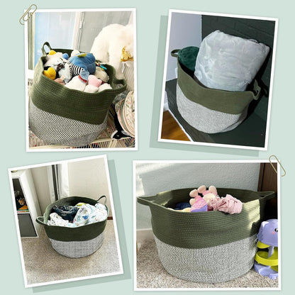 XXXLarge Woven Rope Blanket Basket Living Room Pink, 90L